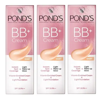 Pond's BB+ Cream, Instant Spot Coverage + Light Make-up Glow, Ivory Dual Benefits instant Spot C