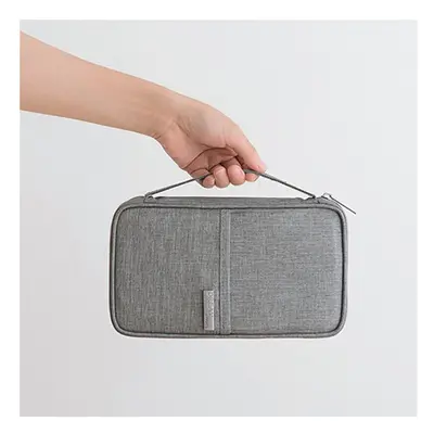 (Grey, S) Travel Organiser Passport Document Holder RFID Cards Tickets Wallet Pouch Storage Bag