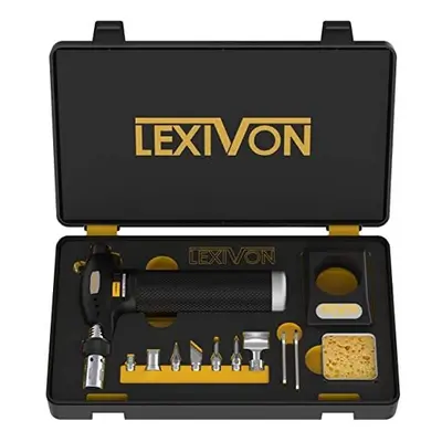 LEXIVON Butane Torch Multi-Function Kit | Premium Self-Igniting Soldering Station with Adjustabl