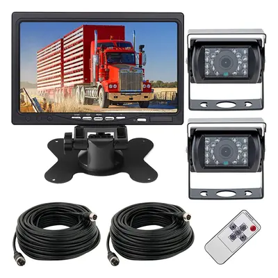 Reversing Camera Kitï¼12-24V Pin 2x 18LEDs Waterproof Night Vision Reverse Rear View Camera wit