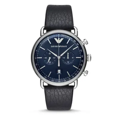 NEW Emporio Armani Men's Blue Dial Leather Band Quartz Watch AR11105 WARRANTY