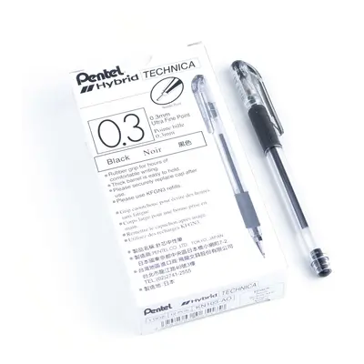 Pentel Arts Hybrid Technica 0.3 mm Pen Ultra Fine Point Black Ink B