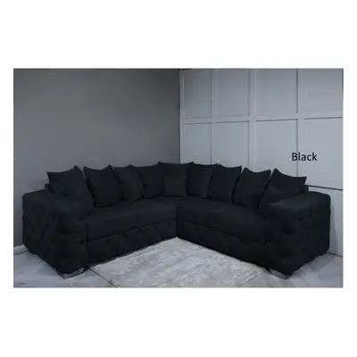 (Black Velvet, Seater Corner Sofa) Snooze Velvet Ashton Scatter Back and Seater Sofa Sets, Corne