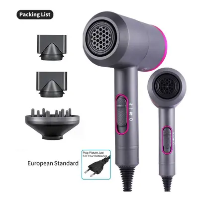 (as the picture, European standard) Sangelar High Power Hair Dryer Foldable Hair Blow Dryer 2000