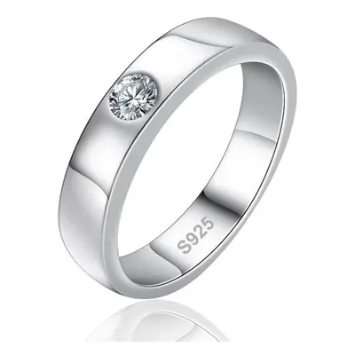 (as the picture, 18) 4mm Moissanite Ring For Men Sterling Silver Gemstone Lab Diamond Gold Plate