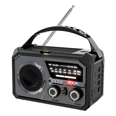 (grey) 16000mah Hand Crank Emergency Radio Wireless Hand Crank Weather Radio Noaa/am/fm Portable