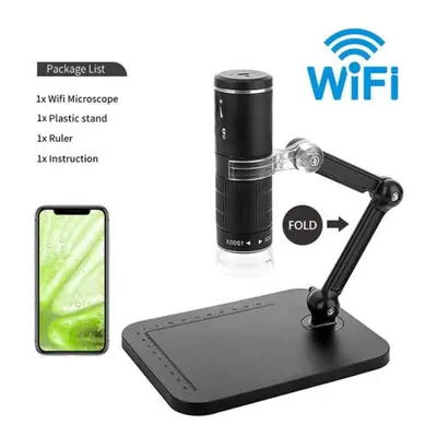 (FOLD Metal stand) Hd 1000x Digital Microscope Led Usb Wifi Microscope Mobile Phone Microscope C