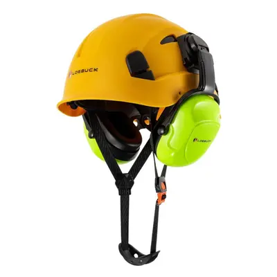 (Yellow) Loebuck American Style Construction Work Safety Helmet With Goggles And Noise-reducing 