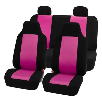 FH Group Full Set Car Seat Covers Pink 3D Air Mesh - Universal Fit Aut