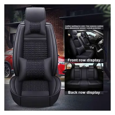 (black, Deluxe Edition) Full Envelope Car Cushion Four Seasons Universal Leather Seat Cover Suit