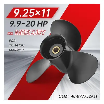 9.25*11 Outboard Propeller For Tohatsu Mercury 9.9hp 15hp 20hp Boat, Aluminum Alloy Screw, Blade