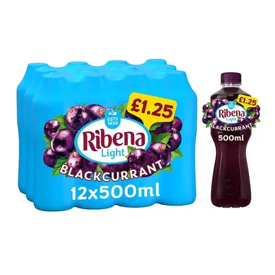 Ribena Light Blackcurrant Juice Drink 500ml (Case of 12)