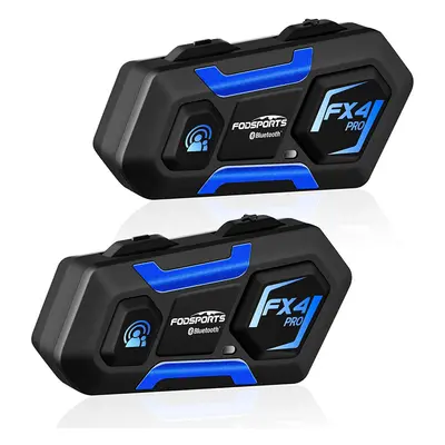 Fodsports FX4 Pro Motorbike Bluetooth Intercom Communication System with Louder Volume, Noise Ca