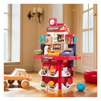 (Red) Children Pretend Kitchen Playset 83PCS