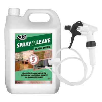 Spray and Leave 5L One Chem Ready to Use Kills Algae Mould Long Hose Trigger