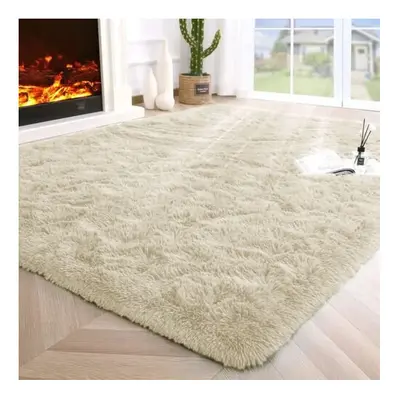 (200X290 CM, Cream) Exrta Large Rugs Shaggy Living Room Rug Carpet