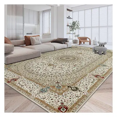 (200 x cm (6 ft in x ft 5in), Willow Beige) Traditional Large Rugs Indoor Outdoor Rug Carpets & 