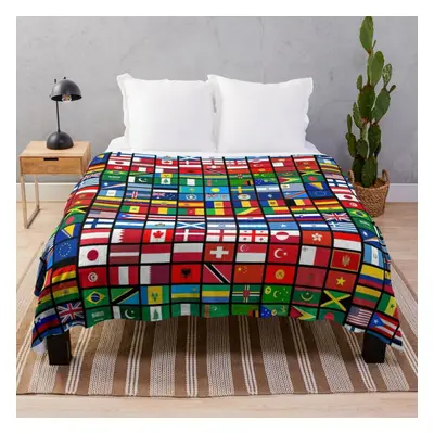 Fleece Throw Blanket More then Flags of the Countries of the World,International Gift for Sofa C