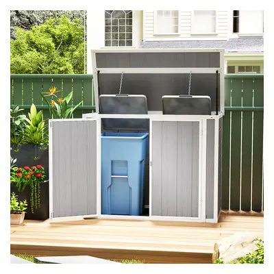 Outsunny 4.7 x 2.5FT Lockable Garden Shed, Double Bin Storage Shed