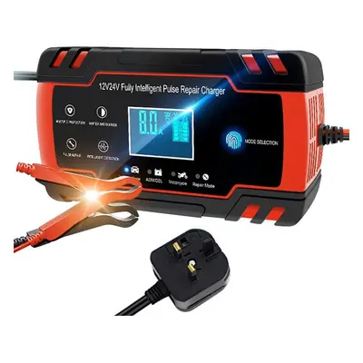 8A 12V/4A 24V Automotive Smart Portable Car Battery Charger