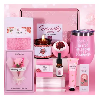 Birthday Gifts for Women, Rose Pamper Hampers for Her, Presents for Mum Wife Sister Friends,Rela