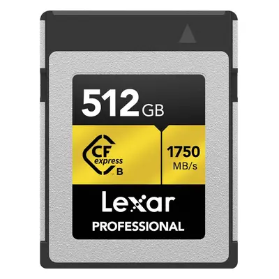 Lexar 512GB Professional CFexpress Type B Memory Card GOLD Series Up To 1750MB/s Read Raw 8K Vid