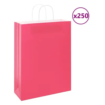 (pink, x x cm) vidaXL Paper Bags pcs with Handles Brown 21x11x36 cm Paper Grocery Bag