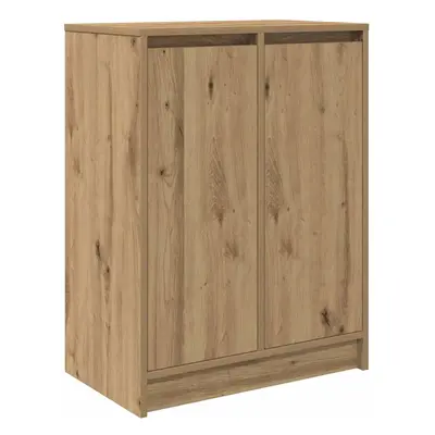 (artisan oak) vidaXL Shoe Cabinet Smoked Oak 57x34x76 cm Engineered Wood shoe rack