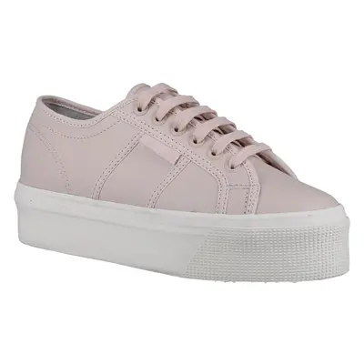 (Pink, 7.5 (Adults')) Superga Leather Women's Pink Almond Trainers