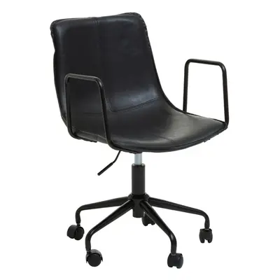 Claw Base Black Leather Home Office Chair, Upholstered Seat Of Office Chair, Height Adjustable S