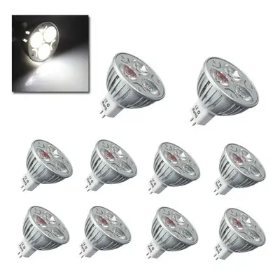 1X 10X MR16 3W 300LM Pure White Energy Saving LED Spot Lightt Bulb 12V