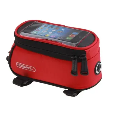 (Red, M) Bicycle Mobile Phone Touch Screen Bag Frame Tube Bag