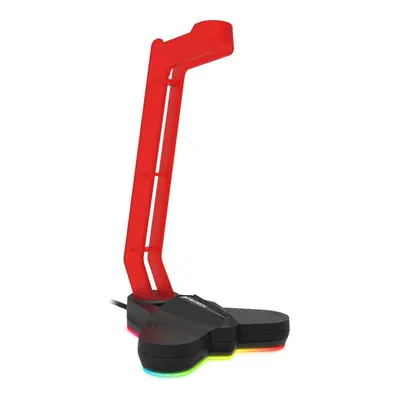 (Red) RGB Light-emitting Headphone Stand Headset Hook Holder Display Rack Storage Tools Anti-sli