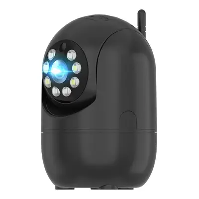 (Black, EU Plug) 1080P Indoor PTZ WIFI IP Camera Two Way Audio Wifi Camera Cloud Storage Waterpr