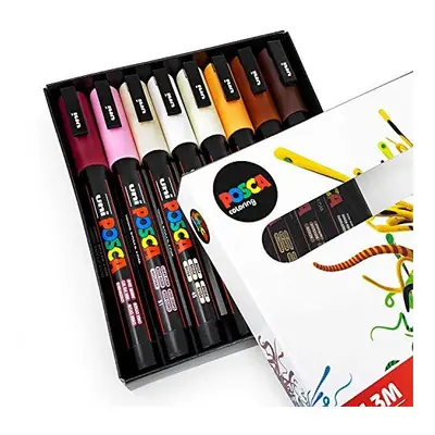 Uni POSCA - PC-3M Art Paint Markers - Warm Neutral Tones - Set of - In Gift Box