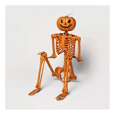 (Pumpkin) Swinging Pumpkin Skeleton Halloween Decoration Human Model