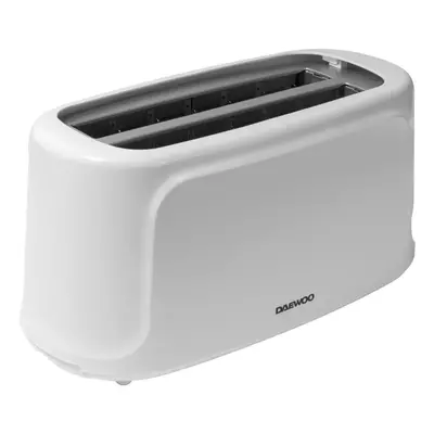 Daewoo Essentials 1450W White Slice Long Slot Toaster & Crumb Tray Levels