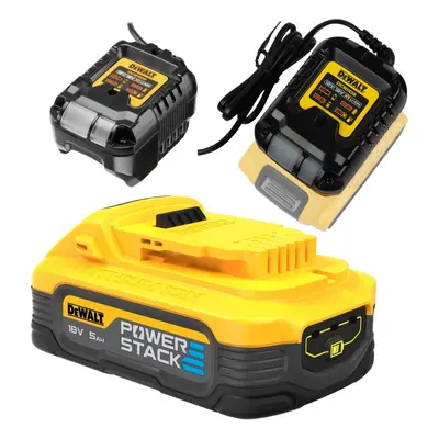 DeWalt DCBP518-XJ 18v 5.0ah Compact POWERSTACK Battery Pack + DCB1102 Charger