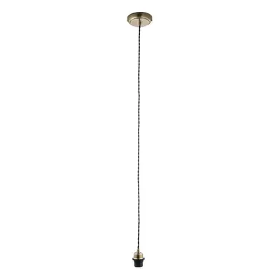 Hanging Ceiling Pendant Light ANTIQUE BRASS Cable Lamp Shade Bulb Holder & Rose