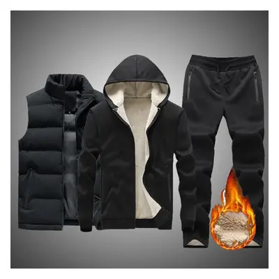 (as the picture, XXXXXL) Men&apos;s Autumn And Winter Down Hooded Cotton Jacket Warm Vest Cotton