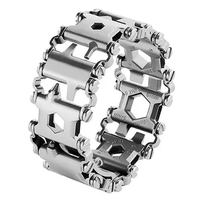 (silver) Multi-tool Bracelet In 1, 22cm Stainless Steel, Tool Bracelet Outdoor Travel Strap, Por