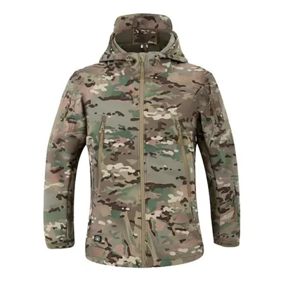 (camouflage, 2XL) New Winter Military Fleece Jacket Men Soft Shell Tactical Waterproof Army Camo