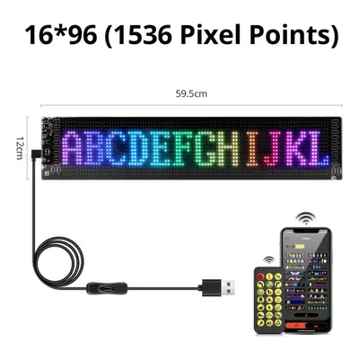 (16*96LEDs) Scrolling Advertising Led Sign Usb 5v Bluetooth App Control Logo Light Custom Text P