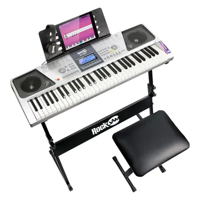 61 Key Keyboard Piano Kit with Digital Piano Bench, Electric Piano Stand, Headphones Note Sticke