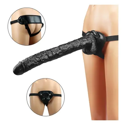 (black, (XXXL)Size:43cm*5.5cm) Strap On Realistic Huge Dildo Pants For Woman Men Couples Strapon