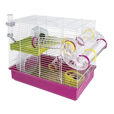 Hamster Cage Mouse Cage Small Animal Cage LAURA on levels with Tubes and Accessories Included, x