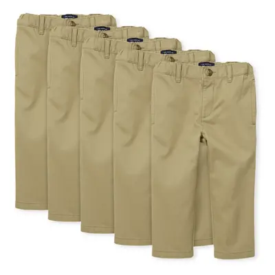 The Children's Place Baby Boys' and Toddler Stretch Chino Pants Flax 5-Pack Months