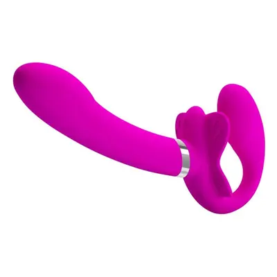 (purple) Strapless Strap-on Dildo Vibrators For Women Double-heads Vibrating Penis Adult Sex Toy