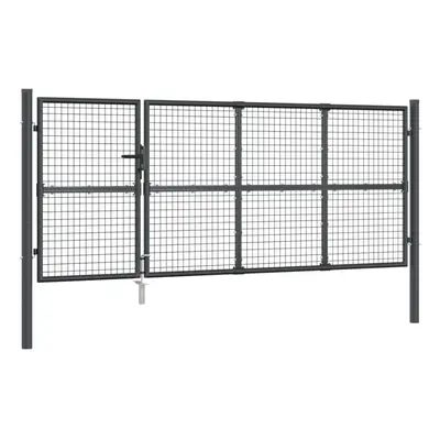 (anthracite, x cm) vidaXL Garden Gate Lawn Fence Door Mesh Patio Outdoor Gate Galvanised Steel