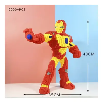 (IRON MAN) Lego Style Super Hero Building Brick Action Figure Captain America Iron Man Spiderman